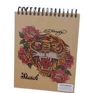 Ed Hardy Sketchbook with Tiger and Red Roses